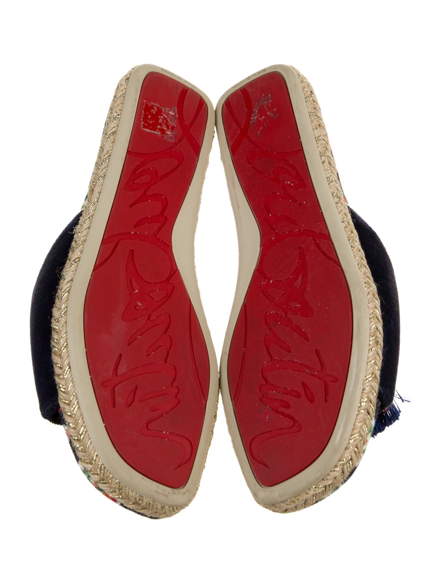 Christian Louboutin Velvet Floral Print Espadrilles